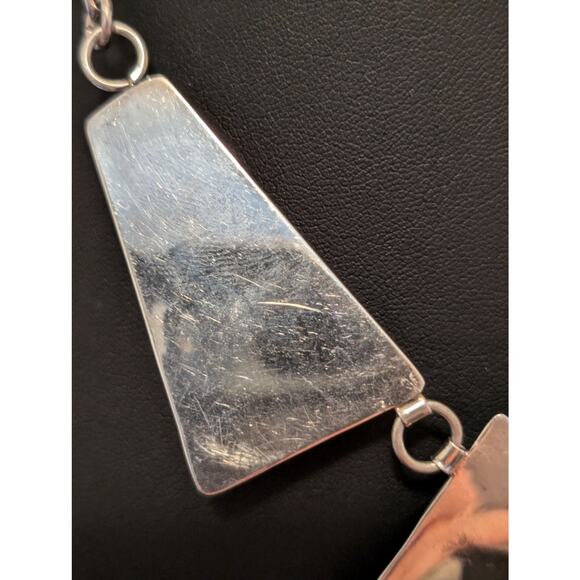 Navajo Native American Sterling B.J. Guerro Spiny Oyster Necklace & Earrings Set - Picture 6 of 11